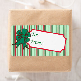 Etiquetas de regalo con lazo de Navidad