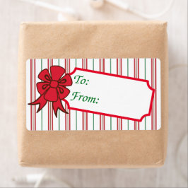 Etiquetas de regalo con lazo de Navidad