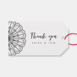 Etiquetas de regalo de agradecimiento floral minim