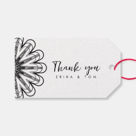 Etiquetas de regalo de agradecimiento floral minim