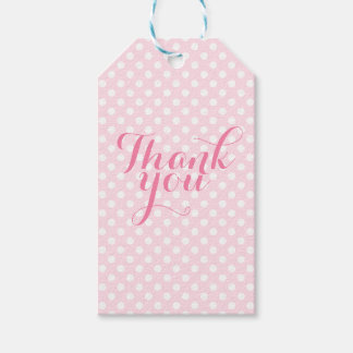 Etiquetas de regalo de agradecimiento rosadas