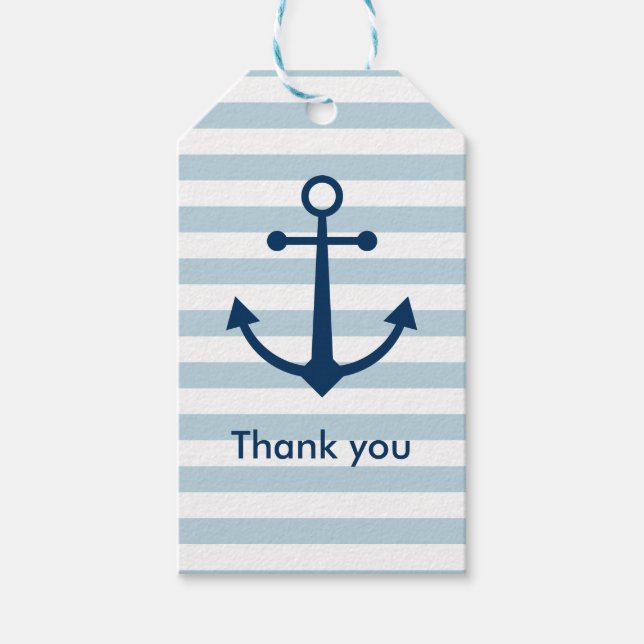 Etiquetas de regalo de anclaje rayadas (Anverso)