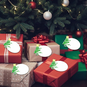 Etiquetas de regalo de árbol ondulado