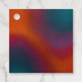 Etiquetas de regalo de arte de cuero colorido