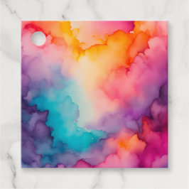 Etiquetas de regalo de arte de humo colorido