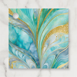 Etiquetas de regalo de arte de la tinta de mármol