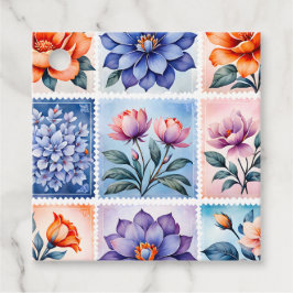 Etiquetas de regalo de arte de sello antiguo color