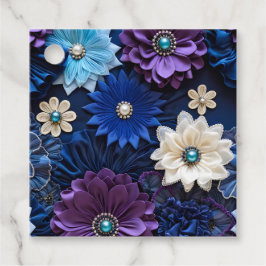 Etiquetas de regalo de arte de tela floral colorid