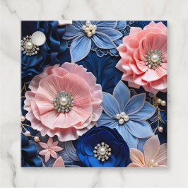 Etiquetas de regalo de arte de tela floral colorid