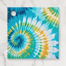 Etiquetas de regalo de arte de tinte colorido