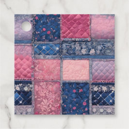 Etiquetas de regalo de arte Quilt de mosaico color