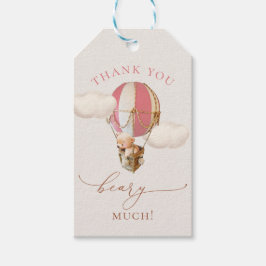 Etiquetas de regalo de Baby Shower de globo de oso