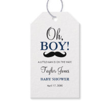 Etiquetas de regalo de Baby Shower de Oh Boy Musta