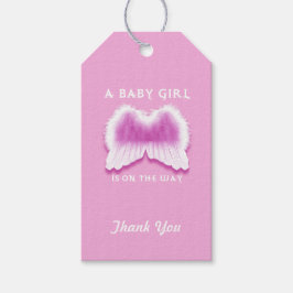 Etiquetas de regalo de Baby Shower de Pink Angel W