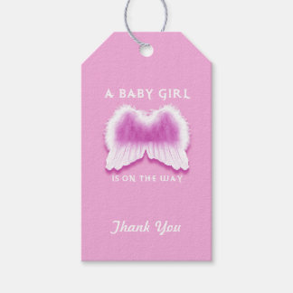 Etiquetas de regalo de Baby Shower de Pink Angel W