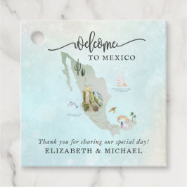 Etiquetas de regalo de bienvenida de Boda de Méxic