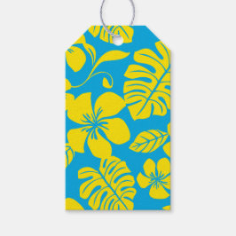 ETIQUETAS DE REGALO DE BIKINI ROSA (AZUL/AMARILLO)