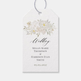 Etiquetas de regalo de Boda de color blanco de col