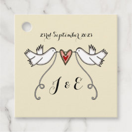 Etiquetas de regalo de boda de palomas blancas per