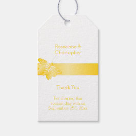 Etiquetas de regalo de boda Mariposa amarilla