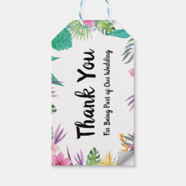 Etiquetas de regalo de bodas tropicales personaliz
