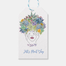 Etiquetas de regalo de Boho Abstract Plant Lady