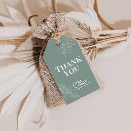 Etiquetas de regalo de Boho Floral sage Green Boda