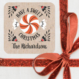 Etiquetas de regalo de candén de pimentina para Na