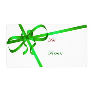Etiquetas de regalo de cinta verde