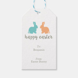 Etiquetas de regalo de conejito de Pascua personal