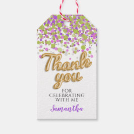 Etiquetas de regalo de Confetti de oro