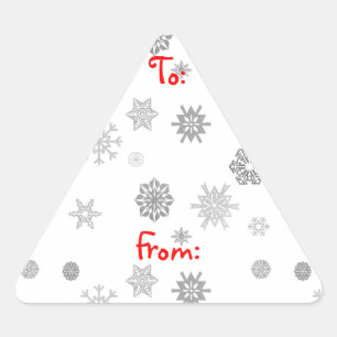 Etiquetas de regalo de copos de nieve de plata