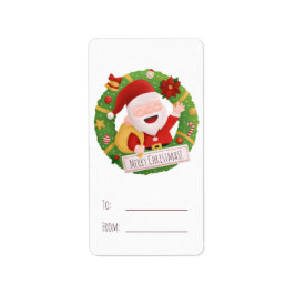 Etiquetas de regalo de corona de Papá Noel lindas