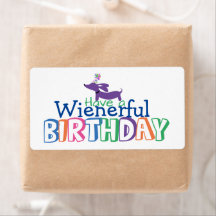 Etiquetas de regalo de cumpleaños de Dachshund Día