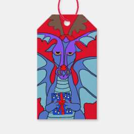 Etiquetas de regalo de dragón para navidades (paqu