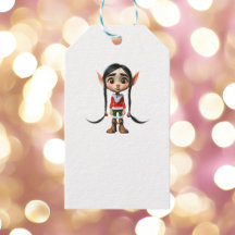 Etiquetas de regalo de Elf White de los Chicas de