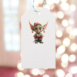 Etiquetas de regalo de elf White para Navidades de