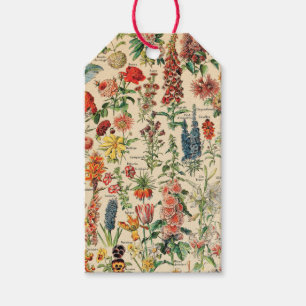 Etiquetas de regalo de flores de época
