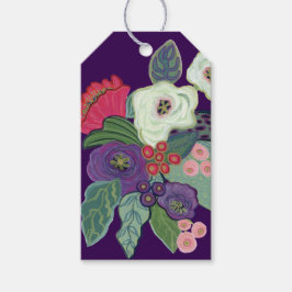 Etiquetas de regalo de flores festivas