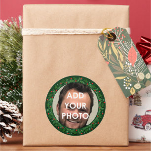 Etiquetas de regalo de foto de Navidad