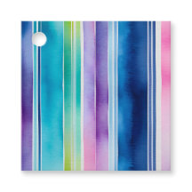 Etiquetas de regalo de franjas de color de agua co