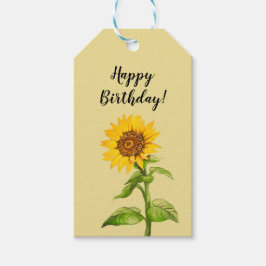 Etiquetas de regalo de girasoles amarillos
