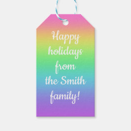 Etiquetas de regalo de gradiente de arcoiris de pe