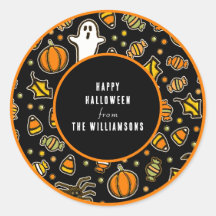 Etiquetas de regalo de Halloween felíz