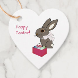 Etiquetas de regalo de Happy Easter Heart Shaped