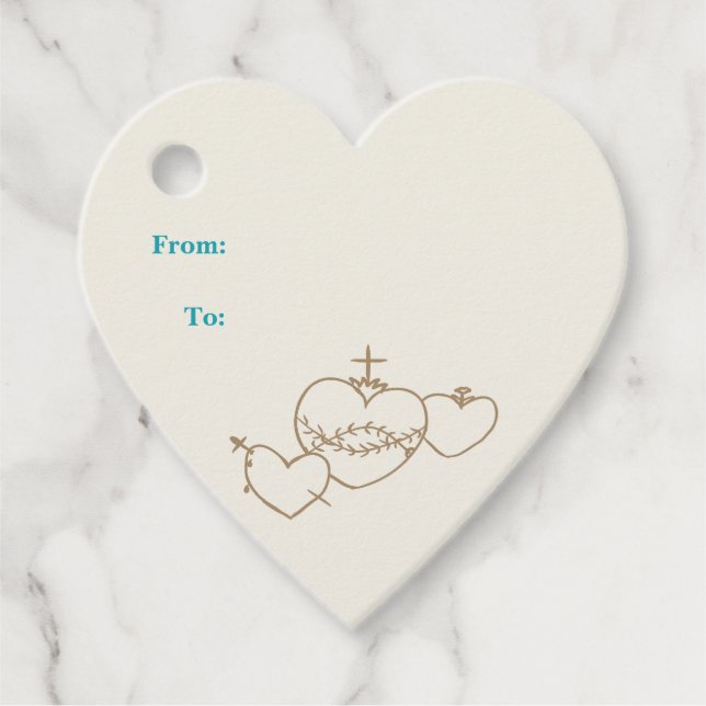 Etiquetas de regalo de Hearts Rosary (Anverso)
