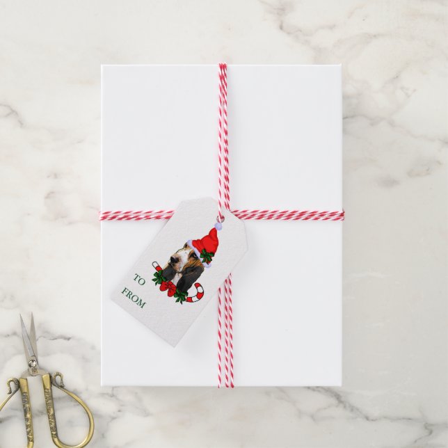 Etiquetas de regalo de Hound Basset (Con cuerda)