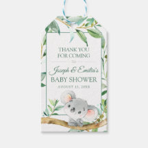 Etiquetas de regalo de Koala para favores