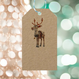 Etiquetas de regalo de Kraft para renos orgullosos