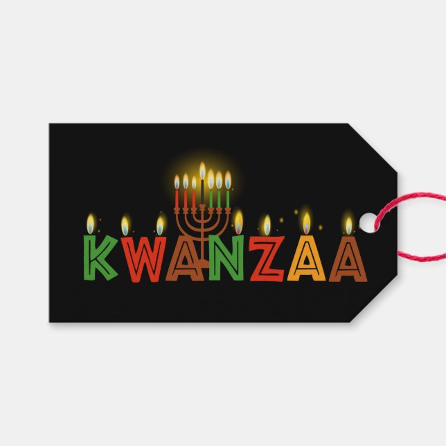 Etiquetas de regalo de Kwanzaa (Frente (Horizontal))